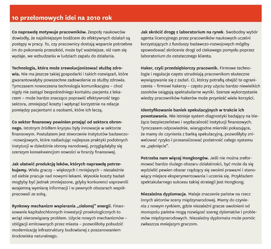 Trendy i wyzwania 2010, których polskie firmy nie mogą przeoczyć